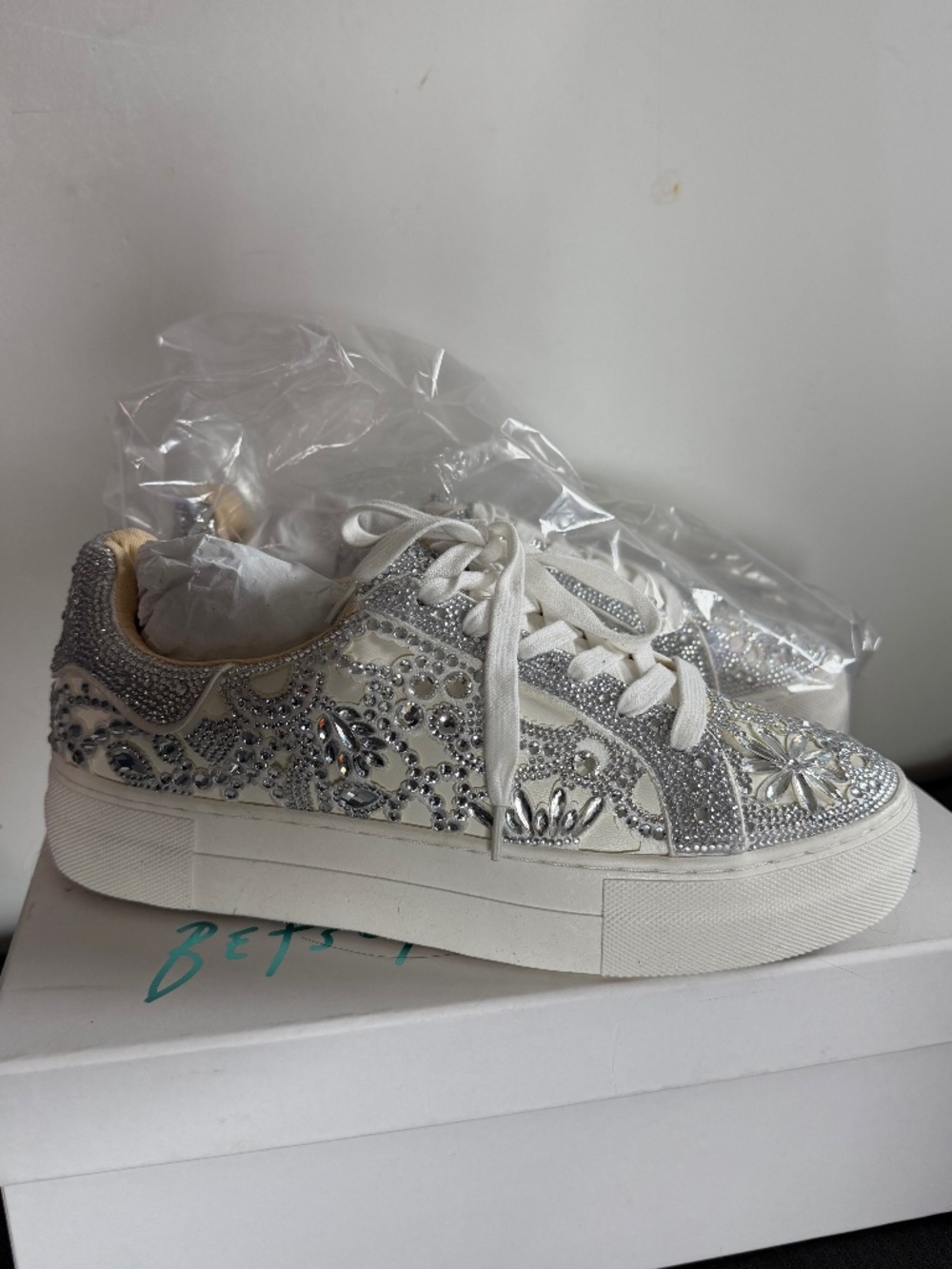 Betsy Johnson jewel wedding sneakers